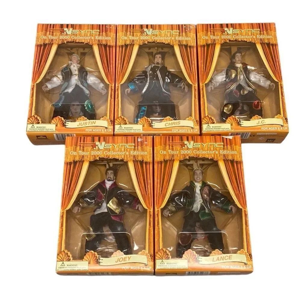 VTG NSYNC Full Set 5 Box Marionette On Tour 2000 Collectors Edition NEVER OPENED